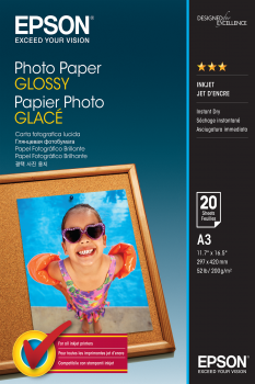 EPSON C13S042536 PHOTO PAPER GLOSSY A3 20 SHEET - Connected Technologies