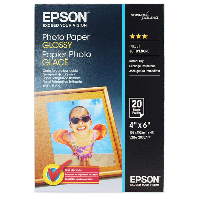 EPSON C13S042546 PHOTO PAPER GLOSSY 4X6 20 SHEET