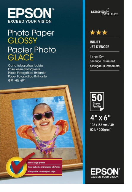 EPSON C13S042547 PHOTO PAPER GLOSSY 4X6 50 SHEET