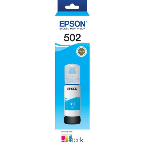 EPSON ECOTANK T502 CYAN INK BOTTLE ECO TANK ET-2700 ET-2750 ET-3700 ET-4750 - Connected Technologies