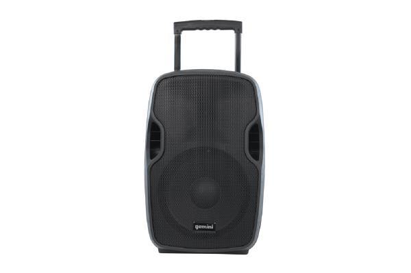Gemini AS-12TOGO Portable PA speaker system (12" Active battery-powered loudspeaker | 1500W Peak Power | Bluetooth | Wired microphone)