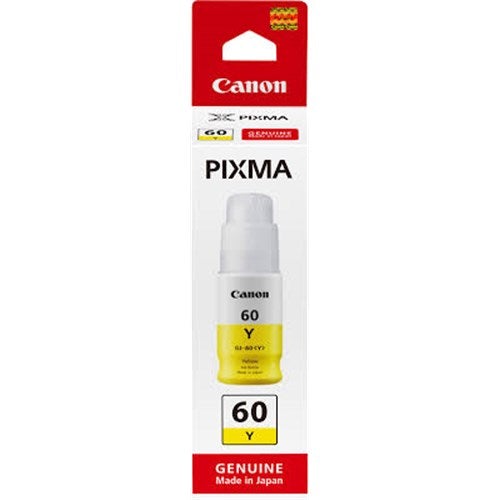 GI60Y YELLOW 70ML INK BOTTLE FOR PIXMA ENDURANCE G6060 G6065