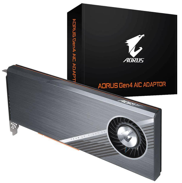 Gigabyte AORUS Gen4 AIC Adaptor - Easy One Click RAID by AORUS Storage Manager Full PCIe 4.0 Design Advanced Thermal Solution for PCIe 4.0 SSD - Connected Technologies