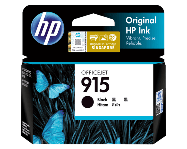 HP 915 BLACK ORIGINAL INK CARTRIDGE 300 PAGES - Connected Technologies