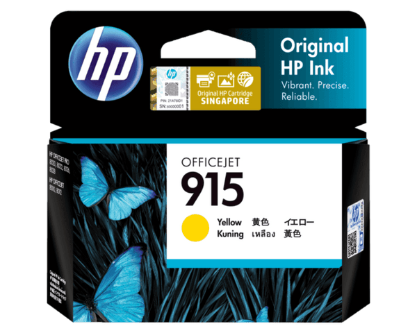 HP 915 YELLOW ORIGINAL INK CARTRIDGE 315 PAGES - Connected Technologies