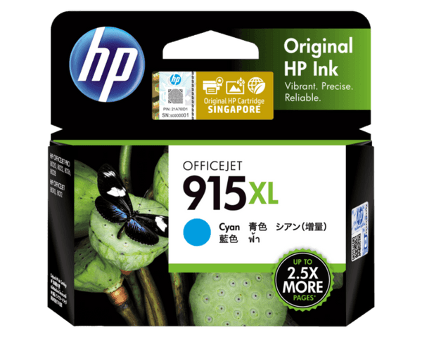 HP 915XL CYAN ORIGINAL INK CARTRIDGE 825 PAGES - Connected Technologies