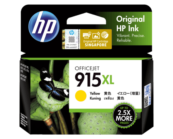 HP 915XL YELLOW ORIGINAL INK CARTRIDGE 825 PAGES - Connected Technologies