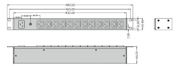 ION Basic Power Distribution Unit, B-12U1, 1U, 15 Amp /C20, 12 x C13, 3 year advance replacement warranty
