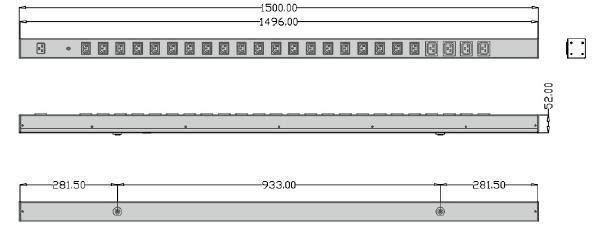 ION Basic Power Distribution Unit, B-204, 0U, 15 Amp /C20, 20 x C13, 4 x C19, 3 year advance replacement warranty