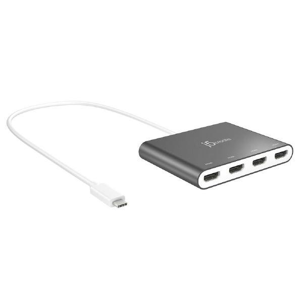 J5create JCA366 USB-C to 4-Port Quad HDMI Multi-Monitor Adapter (1 x USB-C to 4 x HDMI Max Resolution 1920 x 1080 @ 60 Hz) - Connected Technologies