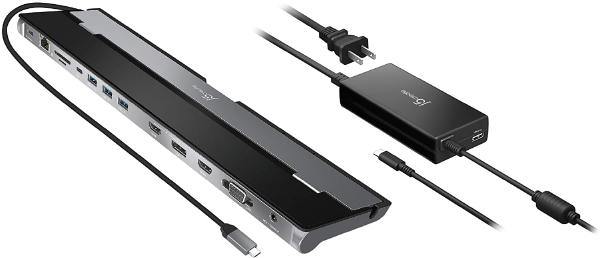 J5Create JCD543P USB-C Triple Display Docking Station with 100W PD Adapter