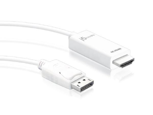 J5create JDC158 4K DisplayPort (DP) to HDMI 1.8m Cable - Connected Technologies