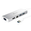 J5create JUD380 USB 3.0 Mini Dock (Adapter includes HDMI &amp; VGA output, USB 3.1 Type-A port x 2, Gigabit Ethernet port)