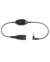 Jabra Cord - QD to 3.5mm w/PTT, 0.5m Straight