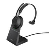 Jabra Evolve2 65 MS Wireless Headset, Black, Link 380 USB-A, Mono with Charging Stand