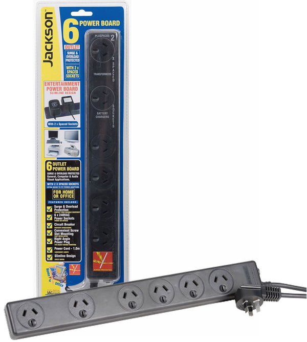 Jackson 6 Way Powerboard 1m - Connected Technologies