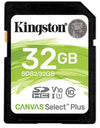 Kingston 32GB SDS2 Canvas Select Plus SD card Class10 UHS-I Flash Memory 80MB/s Read 10MB/s Write Full HD Photo Video Camera Waterproof Shock Proof