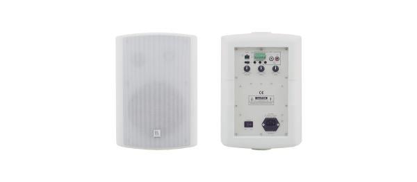 Kramer 6.5-Inch On-Wall 2-Way Powered Speaker System (Pair of Stereo 2x50W RMS) - White (Speakers) - Connected Technologies