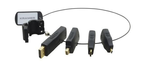 Kramer AD-RING-2 adapters: DisplayPort (M) to HDMI(F); Mini DisplayPort(M) to HDMI(F); Mini HDMI type-C(M) to HDMI(F);  MicroHDMI type-D(M) to HDMI(F) - Connected Technologies