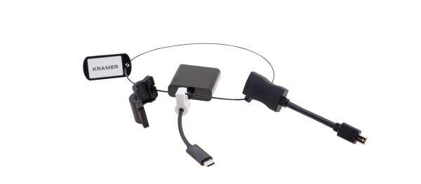 Kramer AD-RING-8 Included adapters: USB type-C (M) to HDMI (F); Mini DisplayPort (M) to HDMI (F) (Cable Tools, Adapters &amp; Connectors) - Connected Technologies