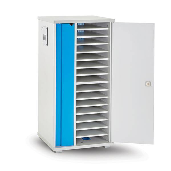 LapCabby Lyte 16 Single Door | 16-Device Static AC Charging Cabinet for Laptops, Tablets &amp; Chromebooks up to 15&quot; - Horizontal - Connected Technologies