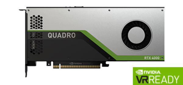 Leadtek Quadro RTX4000 Work Station Graphic Card PCIE 8GB GDDR6 3H (DP) VirtualLink (1) 1x Fan, ATX