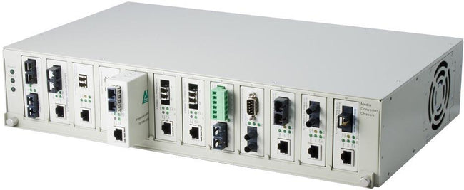 Media Converter Chassis with Dual Redundant AC Power Modules