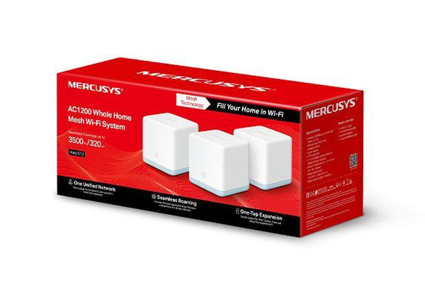 Mercusys Halo S12(3-pack) AC1200 Whole Home Mesh Wi-Fi 1167Mbps System, One Unified Network, Seamless Roaming, Coverage Up To 320sqm - Connected Technologies