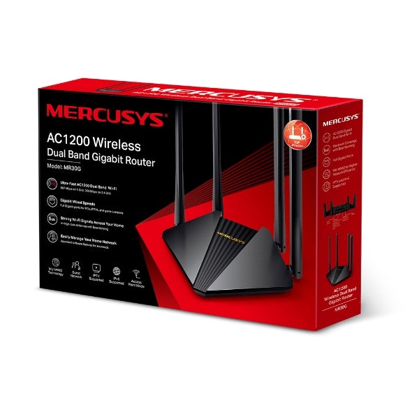 Mercusys MR30G AC1200 Wireless Dual Band Gigabit Router - 