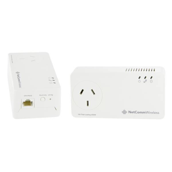 NetComm NP1201 1.2Gbps Powerline AC Pass-Through  Twin Pack - Gigabit LAN - Connected Technologies