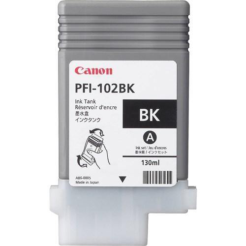 PFI-102BK BLACK INK TANK 130ML FOR IMAGEPROGRAF IPF500 IPF600 IPF650 IPF700 - Connected Technologies