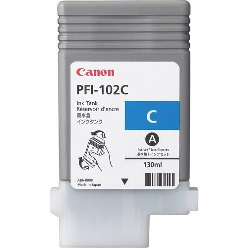 PFI-102C CYAN INK TANK 130ML FOR IMAGEPROGRAF IPF500 IPF600 IPF650 IPF700 - Connected Technologies