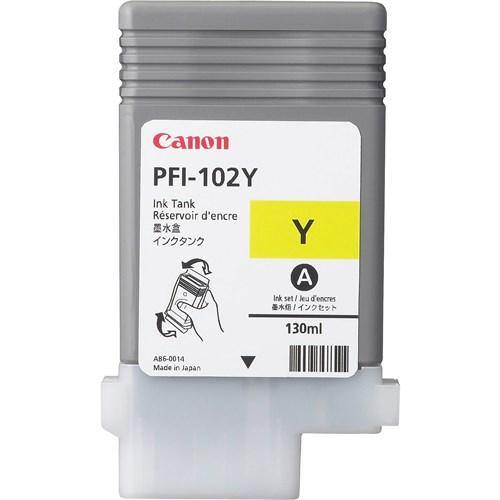 PFI-102Y YELLOW INK TANK 130ML FOR IMAGEPROGRAF IPF500 IPF600 IPF650 IPF700 - Connected Technologies