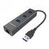 Simplecom CHN410 Black Aluminium 3 Port USB 3.0 HUB with Gigabit Ethernet Adapter 1000Mbps for PC MAC - Connected Technologies