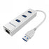 Simplecom CHN410 Silver Aluminium 3 Port USB 3.0 HUB with Gigabit Ethernet Adapter 1000Mbps for PC MAC - CBAT-USBCLAN - USMB-MB-HUB33E - NWTL-UE330 - Connected Technologies
