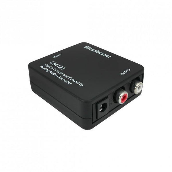 Simplecom CM121 Digital Optical Toslink and Coaxial to Analog RCA Audio Converter - Connected Technologies