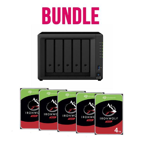 Synology Bundle - DS1520+ x 1 NAS +  Seagate Ironwolf 4TB HDDs x 5 - Connected Technologies