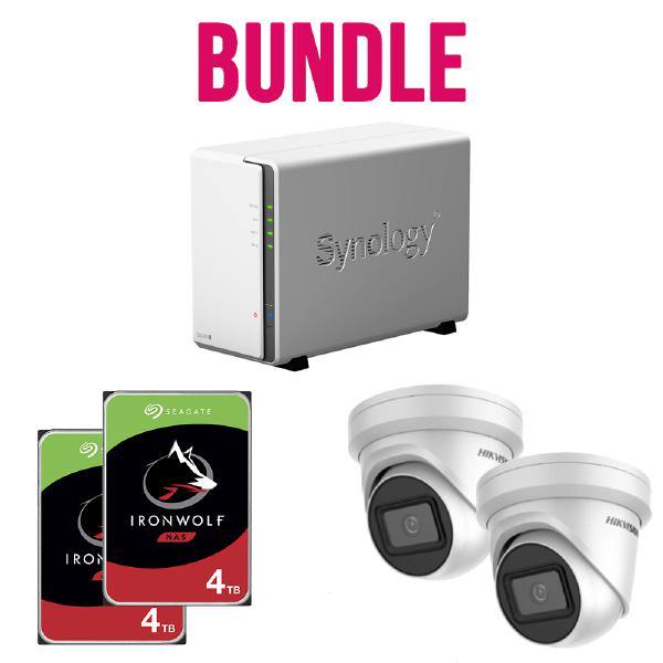 Synology + Hikvsion Surveillance Kit - DS220J + 2 x ST4000vn008 + 2 x Hikvision DS-2CD2365G1 - Connected Technologies