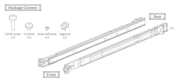 Synology Rail Kit RKS1317 (Sliding) for 1U, 2U and 3U NAS Systems - Connected Technologies