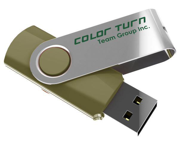 Team Group USB Drive 16GB, Colour Turn, USB2.0, Green &amp; Silver, Rotating, Capless, 15MB/s Read*, 11g, Lifetime Warranty - Connected Technologies