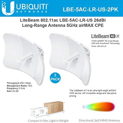 Ubiquiti LBE-5AC-LR 5GHz LiteBeam AC Gen2 Long Range