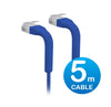 UniFi Patch Cable 5m Blue, Both End Bendable to 90 Degree, RJ45 Ethernet Cable, Cat6, Ultra-Thin 3mm Diameter U-Cable-Patch-5M-RJ45-BL