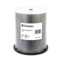 Verbatim CD-R 700MB/52X Storage Capacity, Compatible with CD drives up to 52X Speed 100Pk White Thermal (LS) - Connected Technologies