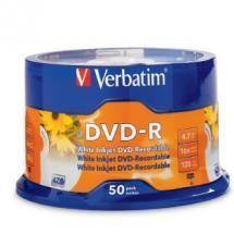 Verbatim DVD-R 4.7GB 50Pk White InkJet 16x - Connected Technologies