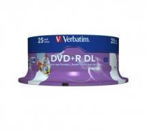 Verbatim DVD+R DL 8.5GB 25Pk White Wide Inkjet 8x - Connected Technologies