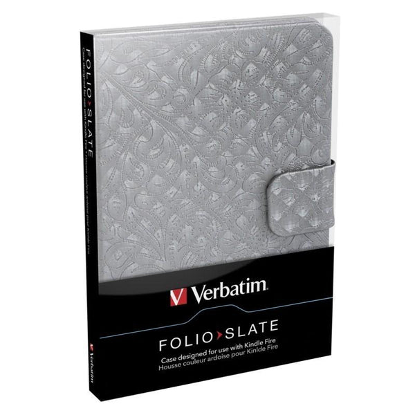 VERBATIM FOLIO CASE FOR KINDLE FIRE-SLATE SILVER - Connected Technologies