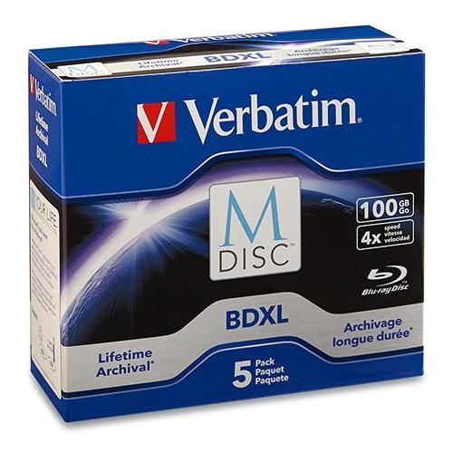 Verbatim M DISC BDXL 100GB 4X with Branded Surface – 5pk Jewel Case Box - Connected Technologies