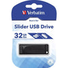 Verbatim USB2.0 Store 'n' Go Slider USB Drive 32GB Black USB Storage Drive Memory Stick (LS)