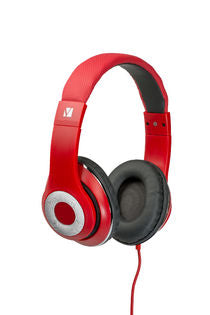 Verbatim’s Over-Ear Stereo Headset - Red Headphones - Ideal 