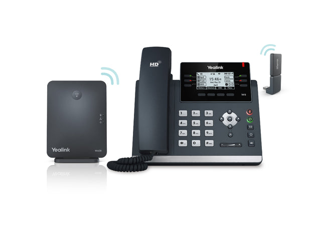 Wireless DECT Deskphone Solution including W60B, SIP-T41S and DD10K DECT Dongle
